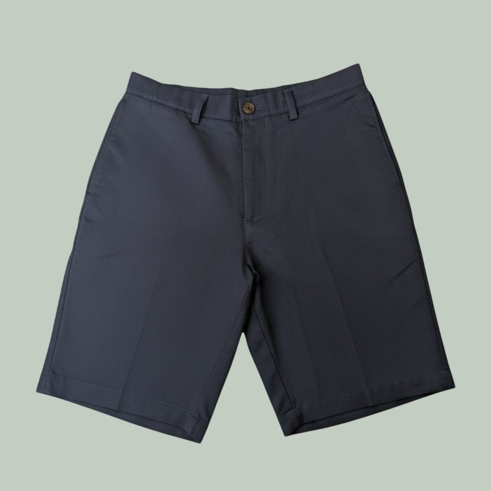 Haggar Work Shorts 30 Navy Blue Flat Front Professional Uniform Classic